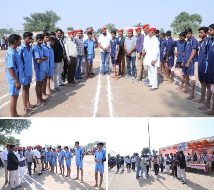 जिला स्तरीय खो खो प्रतियोगिता का उदघाटन कराणी में श्रीराम आदर्श बाल विद्या मंदिर उ.मा. विद्यालय में हुआ
