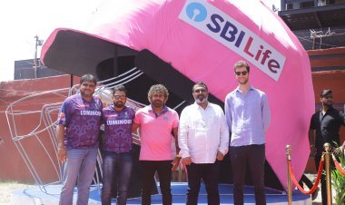 एसबीआई लाइफ इंश्योरेंस और राजस्थान रॉयल्स फ्रेंचाइजी ने जयपुर के सवाई मानसिंह स्टेडियम में विशाल 'हेलमेट' का अनावरण किया