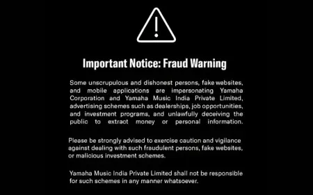 यामाहा म्यूजिक इंडिया ने ब्रांड दुरुपयोग से जुड़ी धोखाधड़ी गतिविधियों पर चेतावनी जारी की